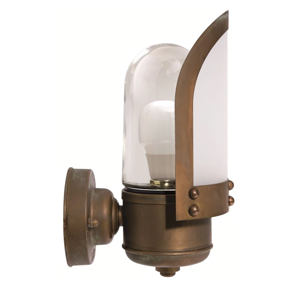 Muur stallamp Maritime landelijk 14cm koperbruin