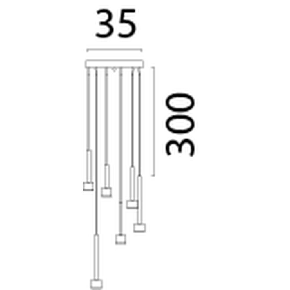 Led hanglamp Fabro 6-lichts - mat goud Masterlight 8718121317045