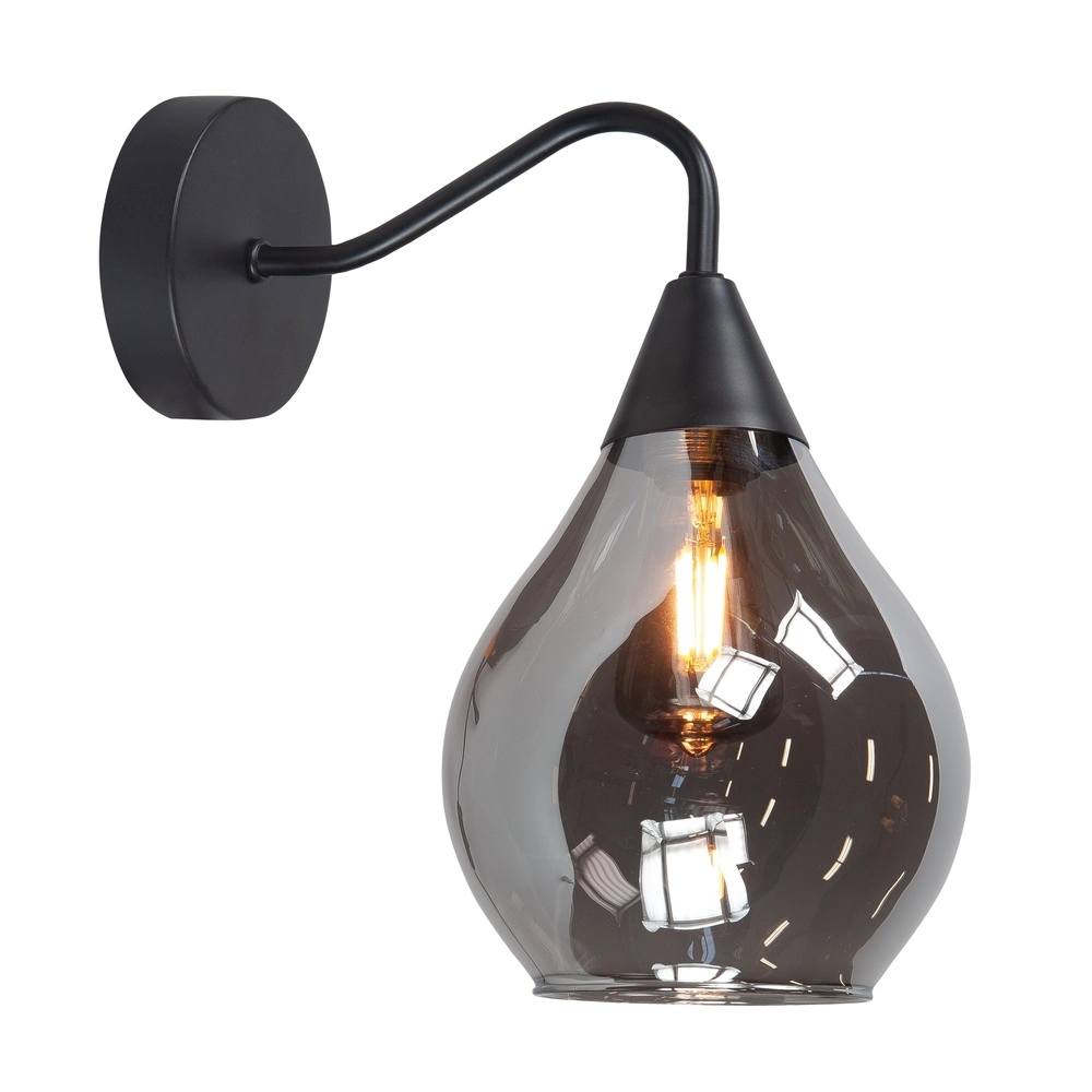 Wandlamp Cambio zwart met smoke glas