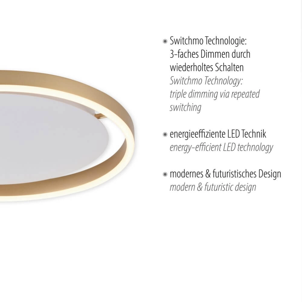 Plafondlamp Ritus messing Ø 39,3cm Just Light 4043689985622