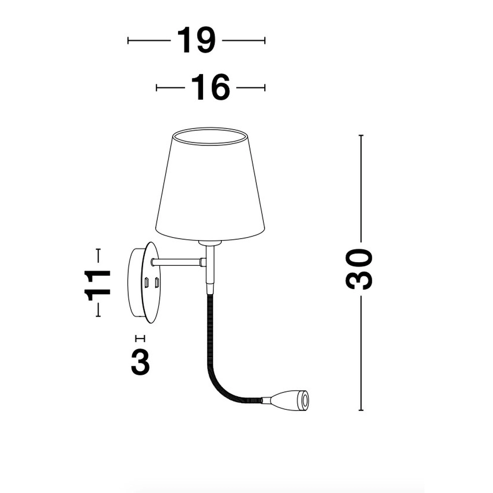 Bedlampje Nia zwart Lyora 5212017427120