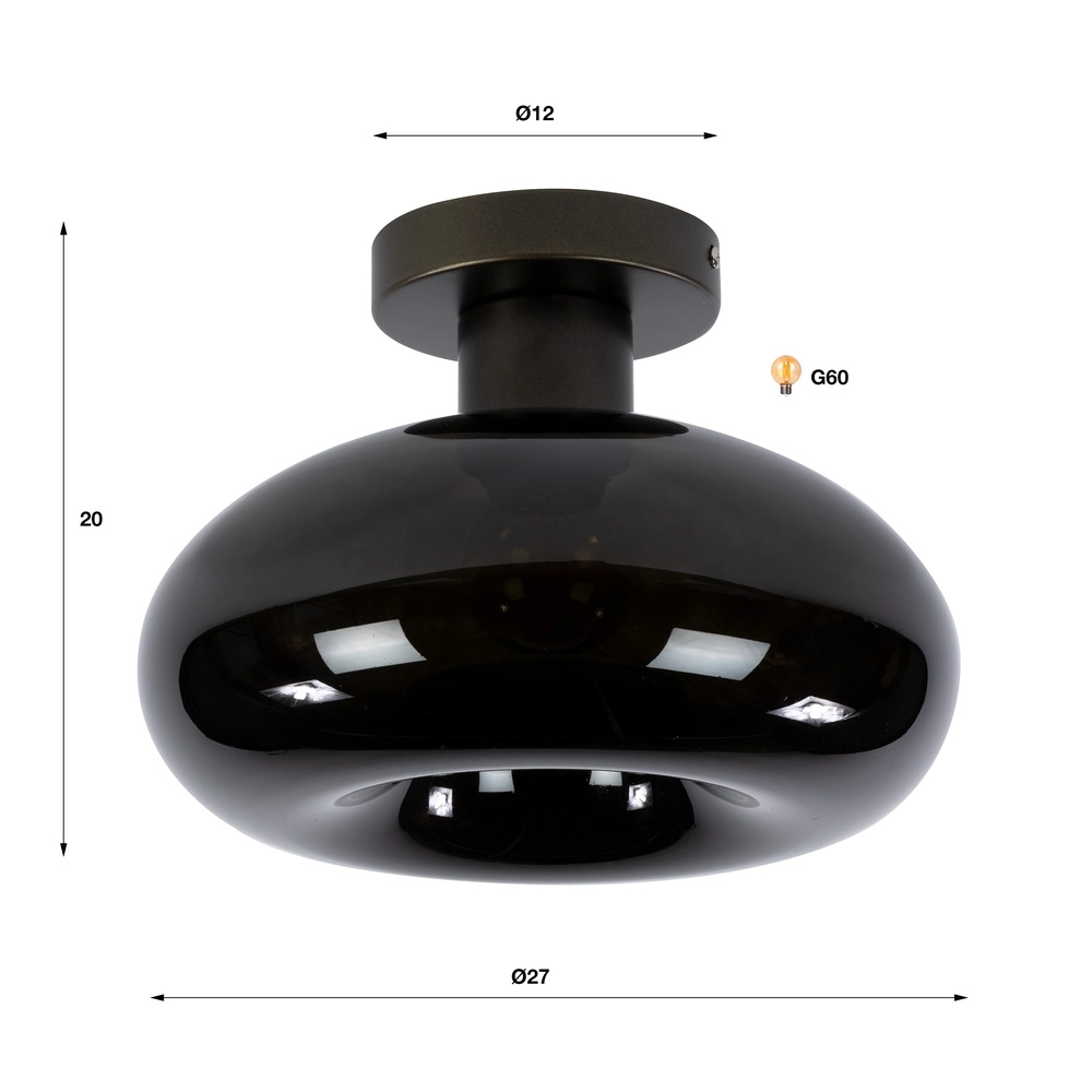 Moderne plafondlamp Soll sienna bruin Ø 27cm