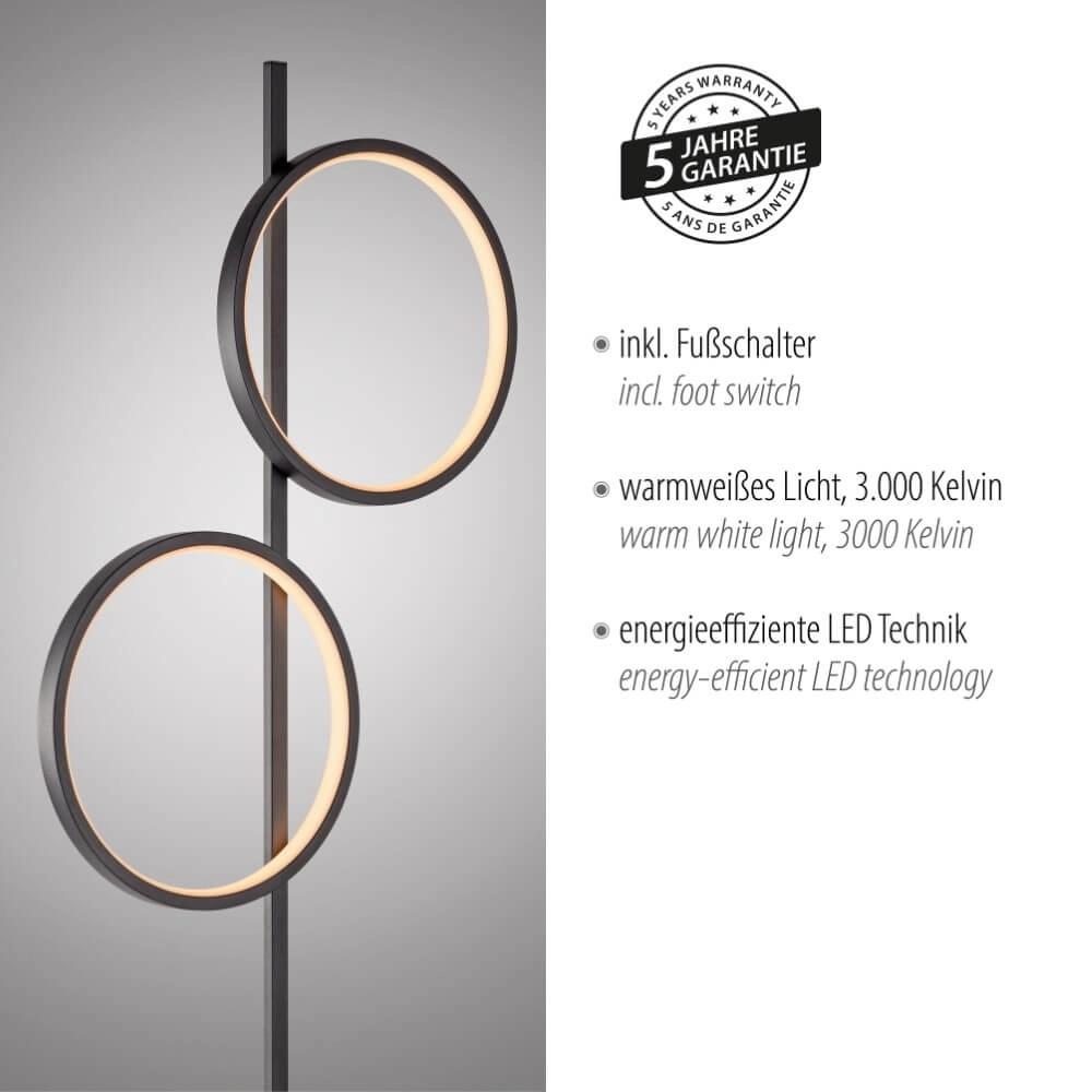 Vloerlamp Mini Ritus zwart Just Light 4043689000233