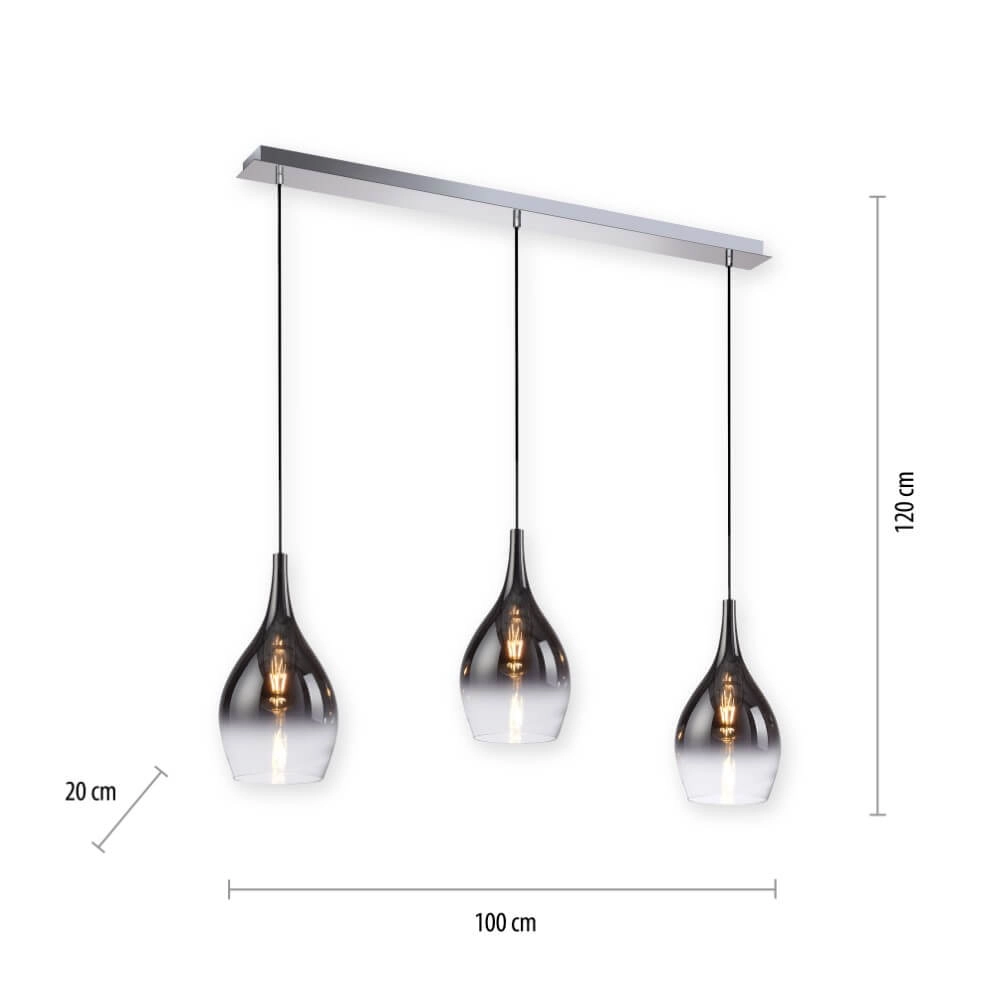 Moderne hanglamp Pilua 3-lichts recht Paul Neuhaus 4012248366103
