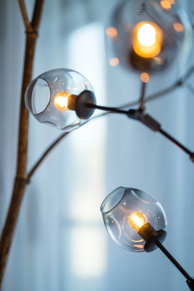 Design vloerlamp Lime 5-lichts zwart met smoke glas ETH 8720195300748