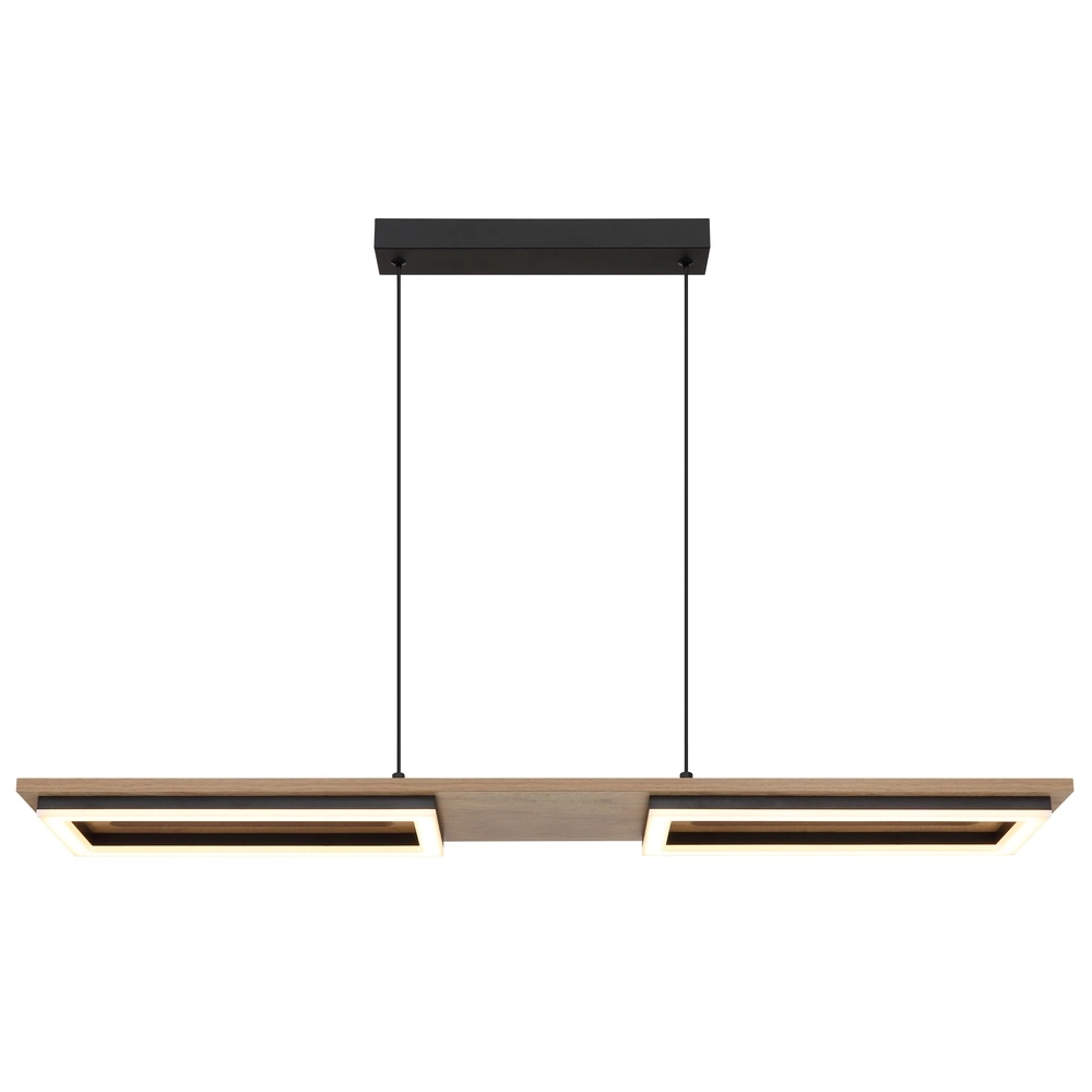 Design plafondlamp Bruce zwart met hout Globo 9007371592111