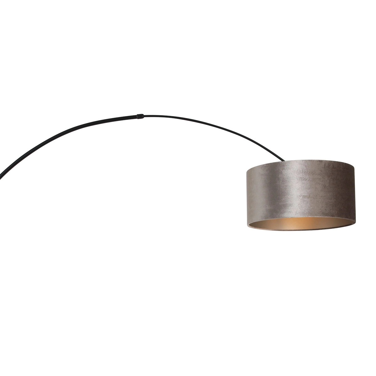Wand Booglamp Sparkled zwart met taupe velourse kap Steinhauer 8712746146103