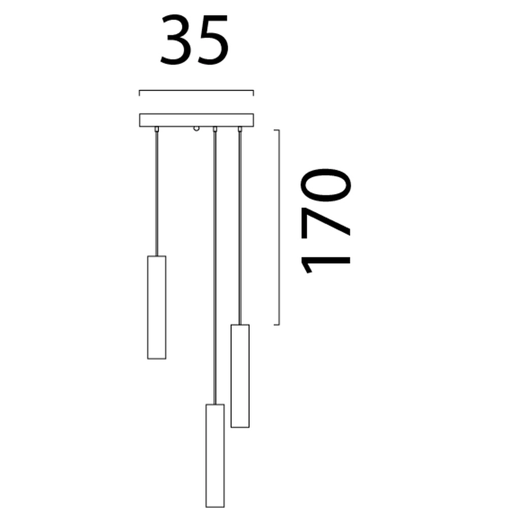 Hanglamp Run Ø35 ronde plaat - 3x GU10 - nikkel mat Masterlight 8718121215846