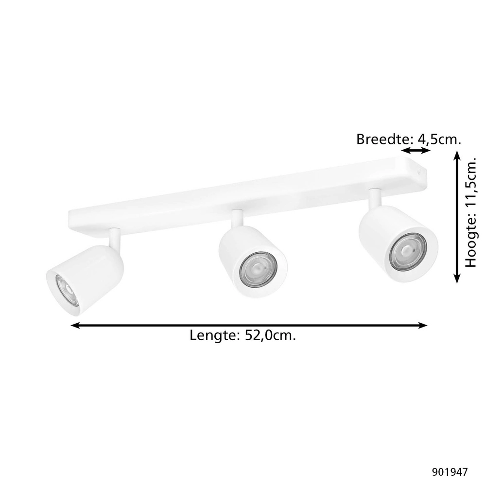 Opbouwspot Camaldoli 3-lichts wit Eglo 9008606357062