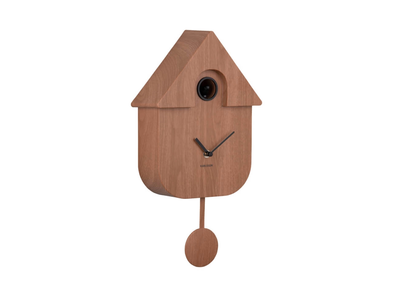 Wandklok Modern Cuckoo donker hout