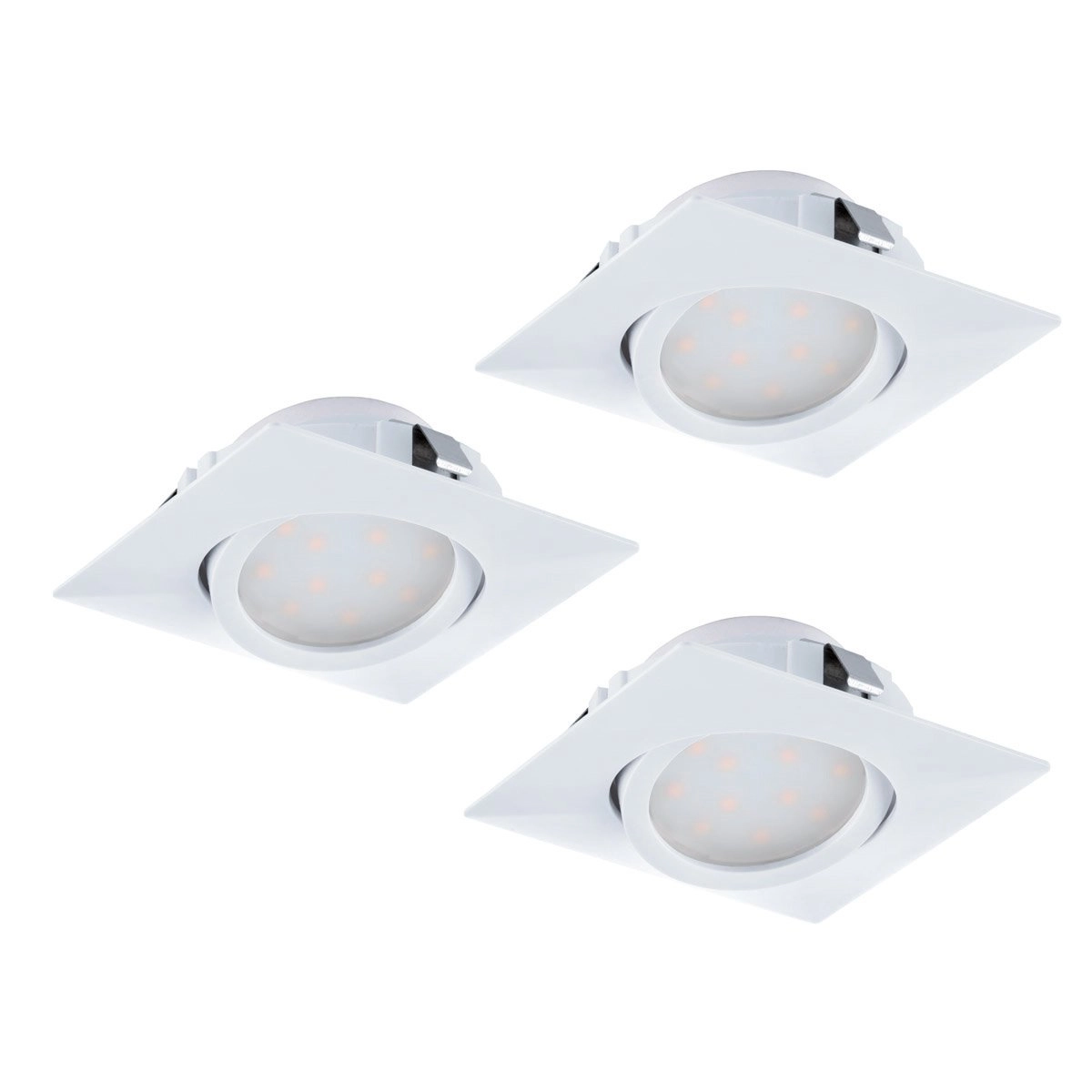 Led plafondspot Pineda Square (3x) 3x6w - 3000K - 8,4cm wit Led plafondspot Pineda Square (3x) 3x6w - 3000K - 8,4cm wit