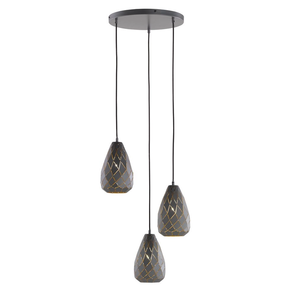 Moderne hanglamp Onyx 3-lichts antraciet