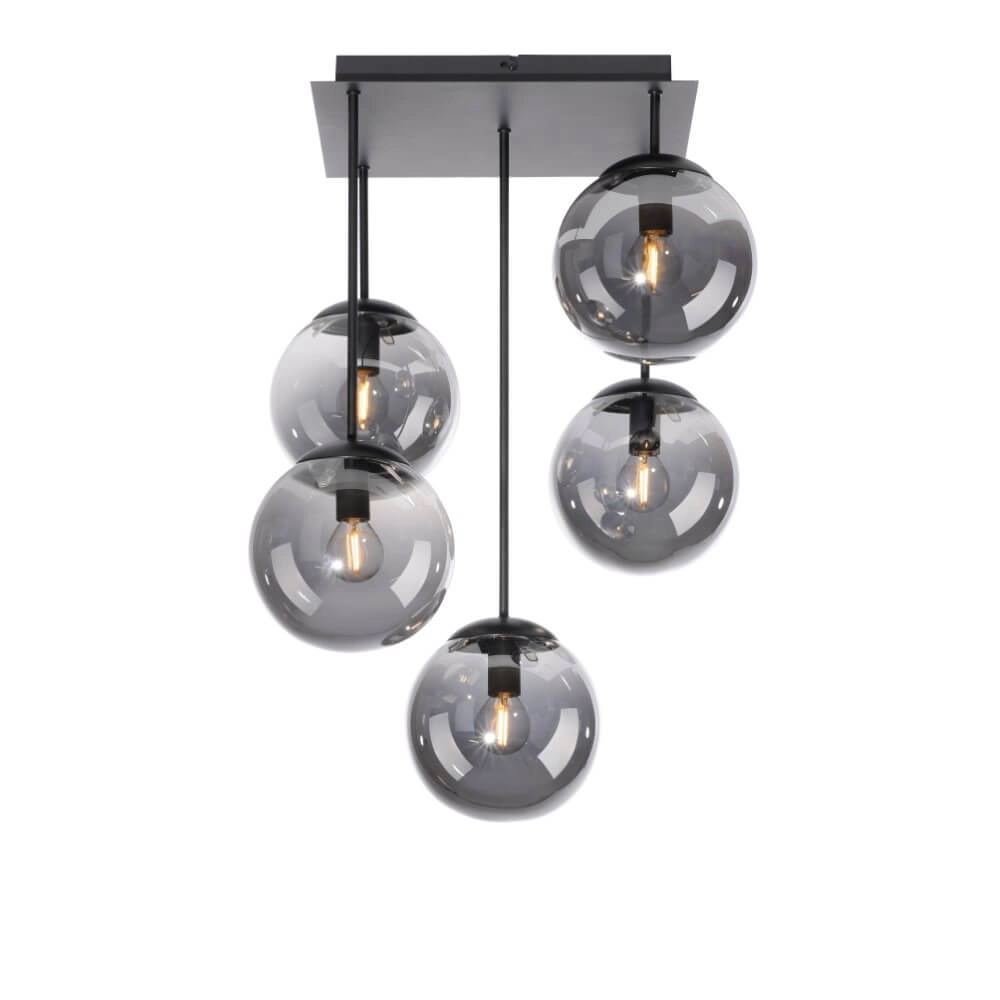 5-lichts plafondlamp Big Widow zwart Just Light 4043689988371