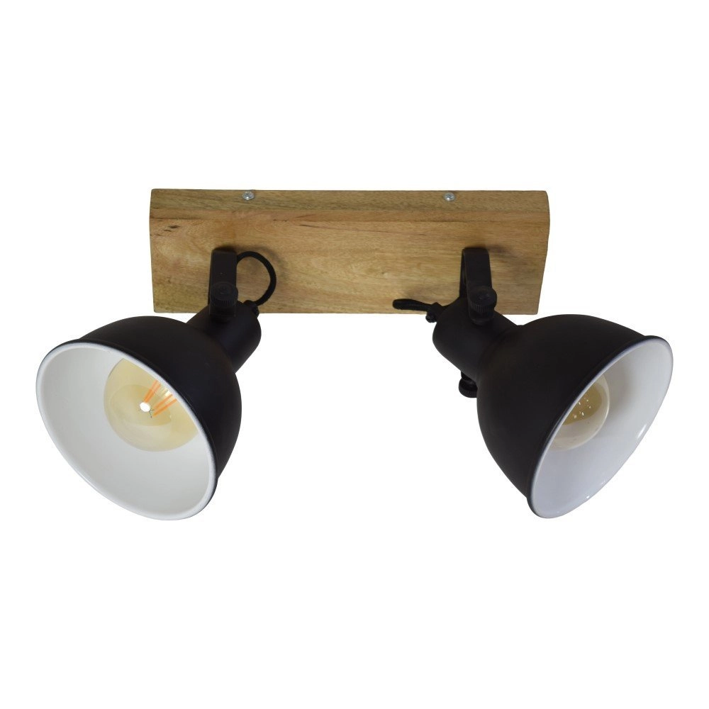 Plafondspot Woody Double vintage black