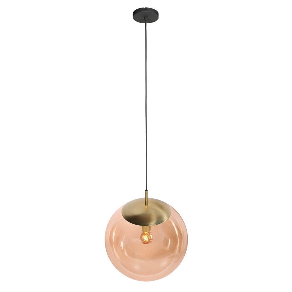 Hanglamp Bollique bol goud met amber glas Steinhauer 8712746177541