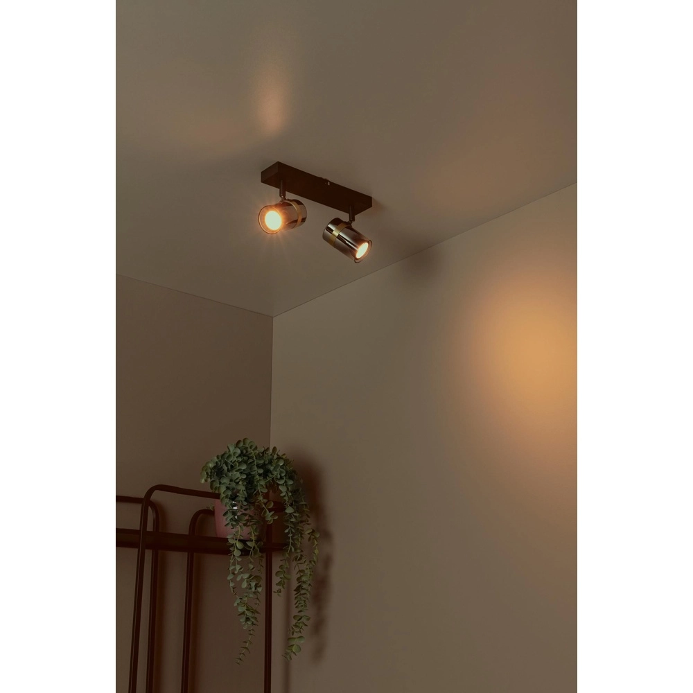 Plafondspot Upton 2-lichts zwart Lucide 5411212570024