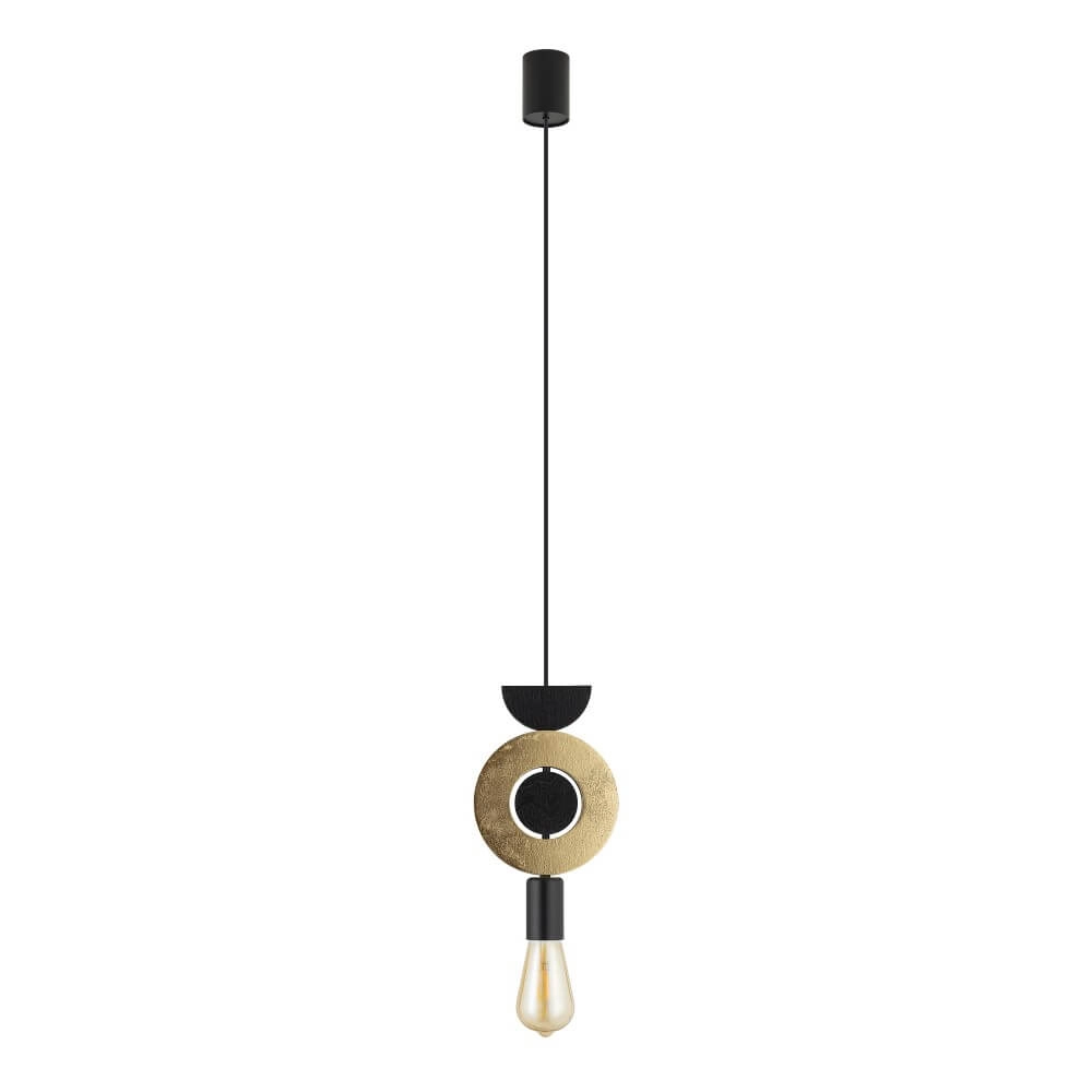 Design hanglamp Drops Wood F 1-lichts zwart