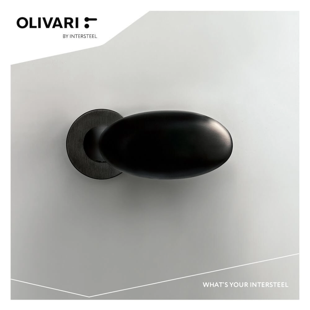 Deurknop Blindo draaibaar rechts antraciet Olivari 8714186481721