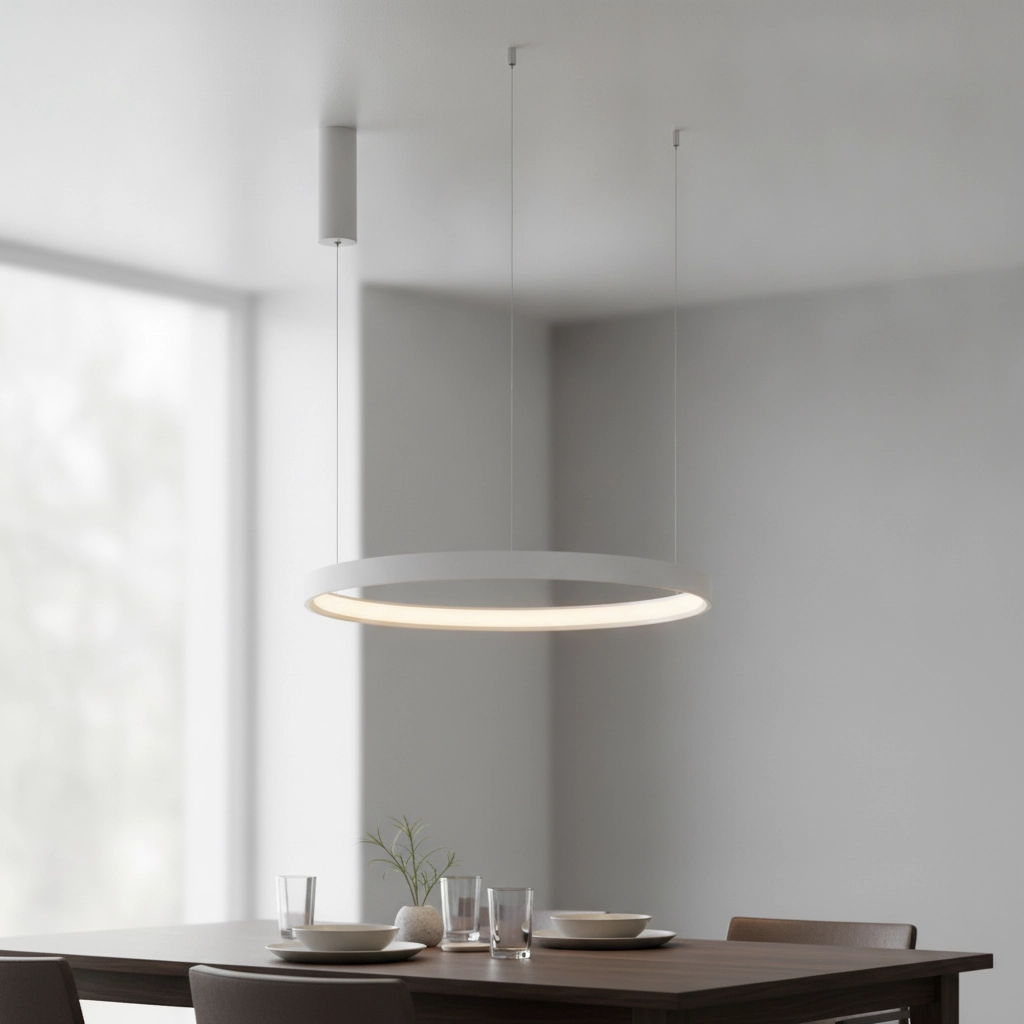 Ronde hanglamp Perrine wit Ø 60cm