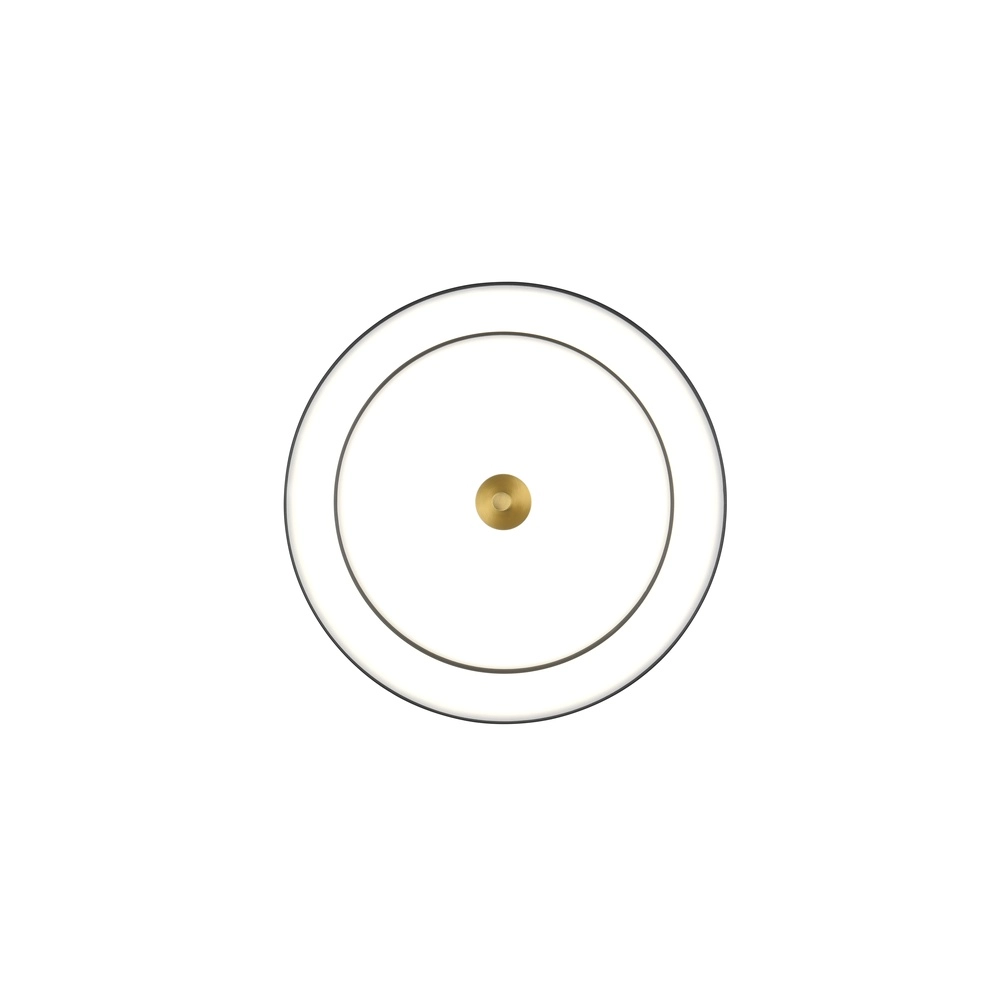 Moderne plafondlamp Keaton zwart met goud Ø 40cm Trio 4017807653687