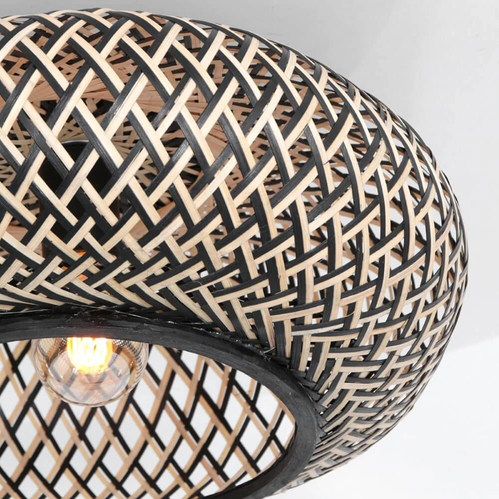 Zwarte bamboe plafondlamp Maze Ø 40cm Steinhauer 8712746147223