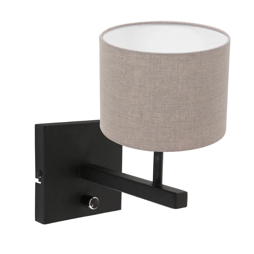 Wandlamp Stanger met taupe kap Wandlamp Stanger met taupe kap
