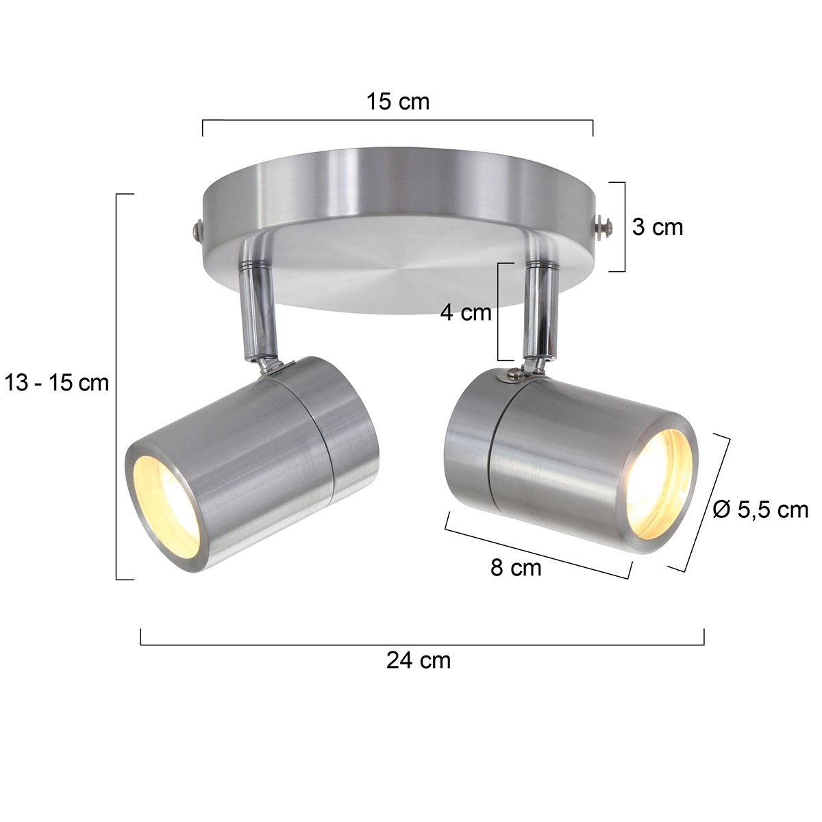 Dubbele badkamerspot Upround LED Steinhauer 8712746130072