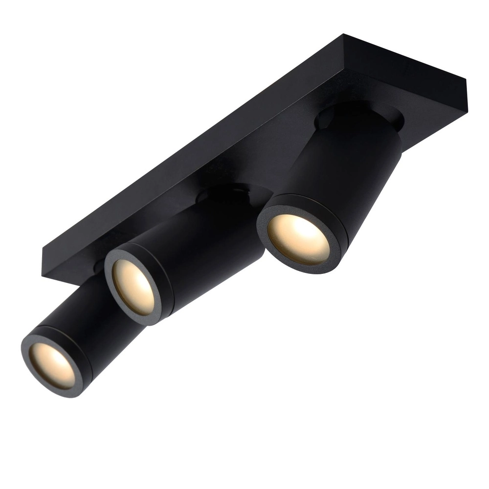 Plafondspot Taylor IP44 3-lichts zwart Lucide 5411212092656