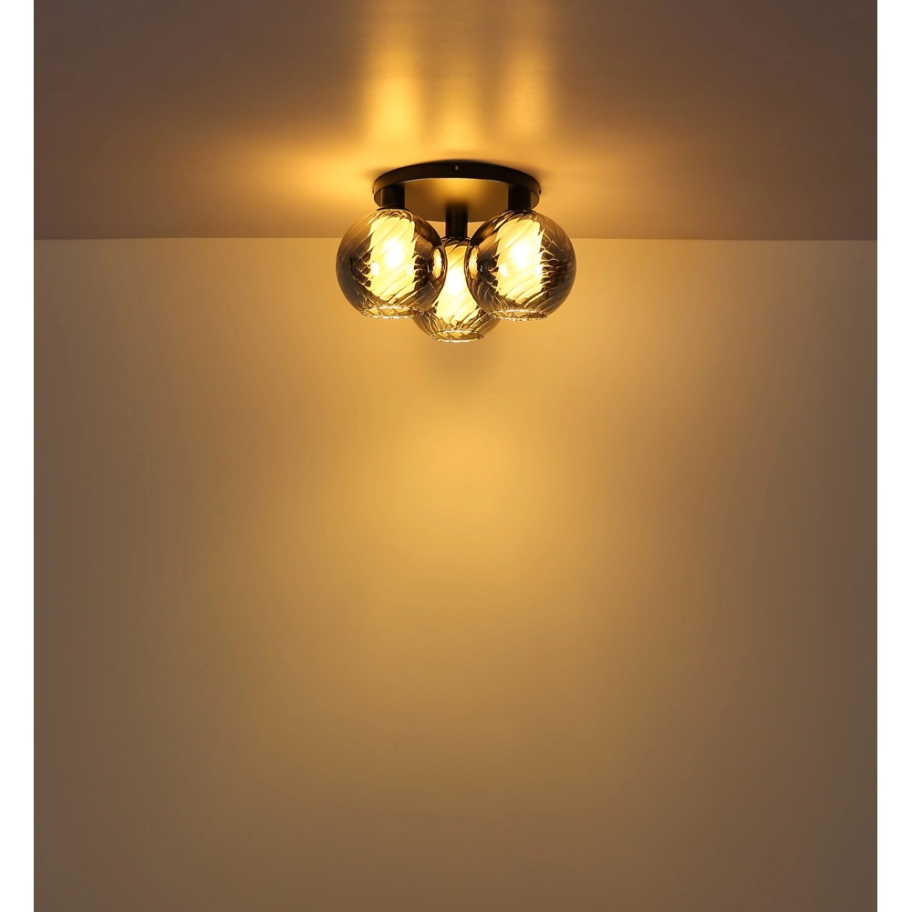 3-lichts plafondlamp Ulf zwart Globo 9007371525713