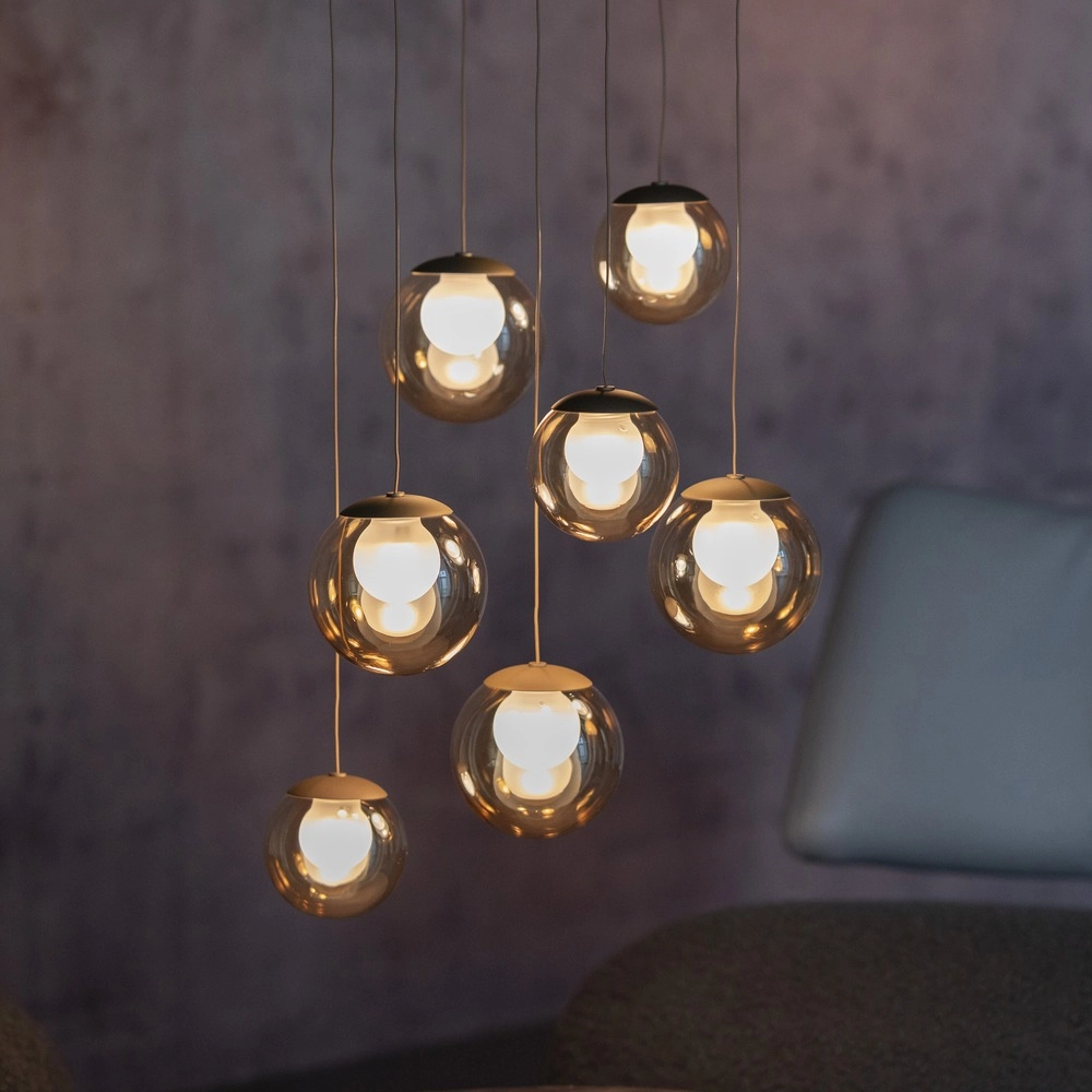 7-lichts hanglamp Pure Popup bronce Paul Neuhaus 4012248396681