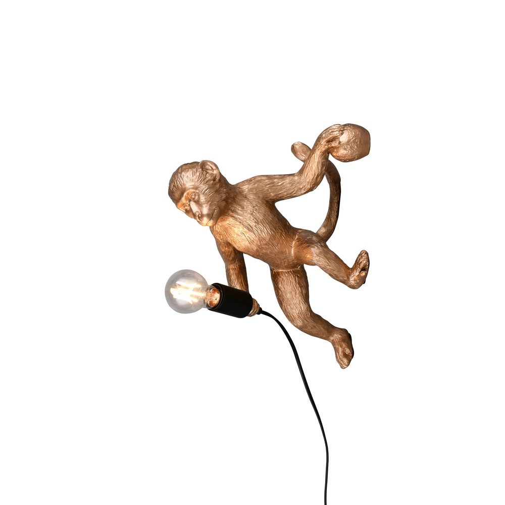 Wandlamp Louy aapje goud