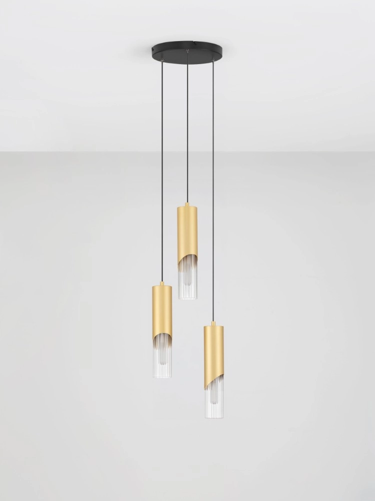 Design hanglamp Modesto Ø 25cm goud 3-lichts Lyora 5212063501447