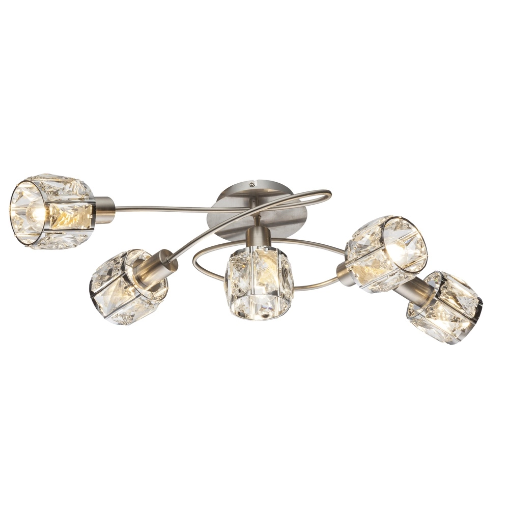 Plafondlamp Kris 5-lichts nikkel