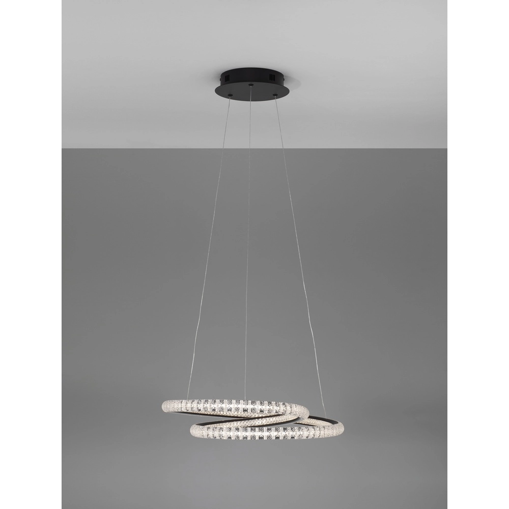 Design hanglamp Ginevra zwart Ø 48cm Lyora 5212017433480