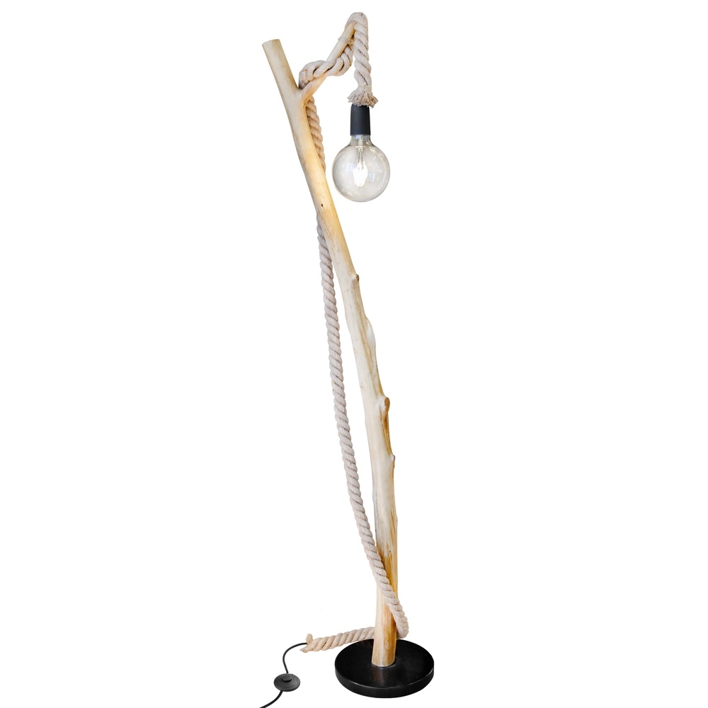 Landelijke vloerlamp Nerida hout