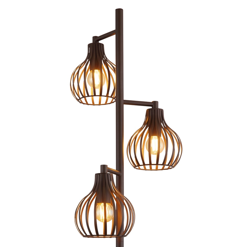 3-lichts vloerlamp Mateo roest bruin Globo 9007371569236