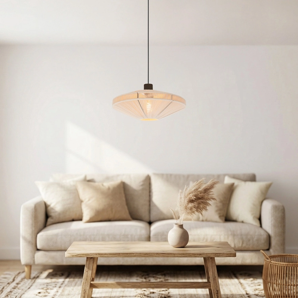 Japandi hanglamp Orimini Ø 38cm - brons met crème Eglo 9008606347827