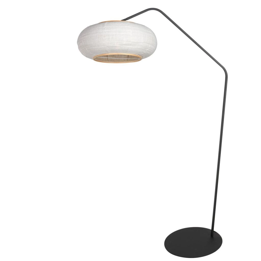 Zwarte vloerlamp Zig-Zag met witte kap Ø60cm Steinhauer 8712746185362