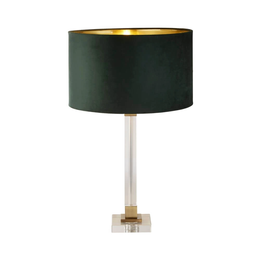 Design tafellamp Scarborough goud met groene kap Searchlight 5053423257020