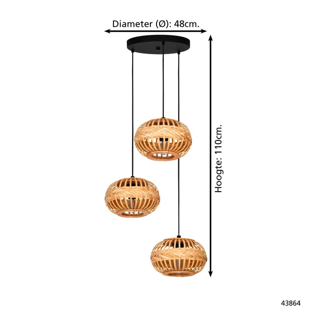 Vide hanglamp Amsfield 1 3-lichts Eglo 9002759438647