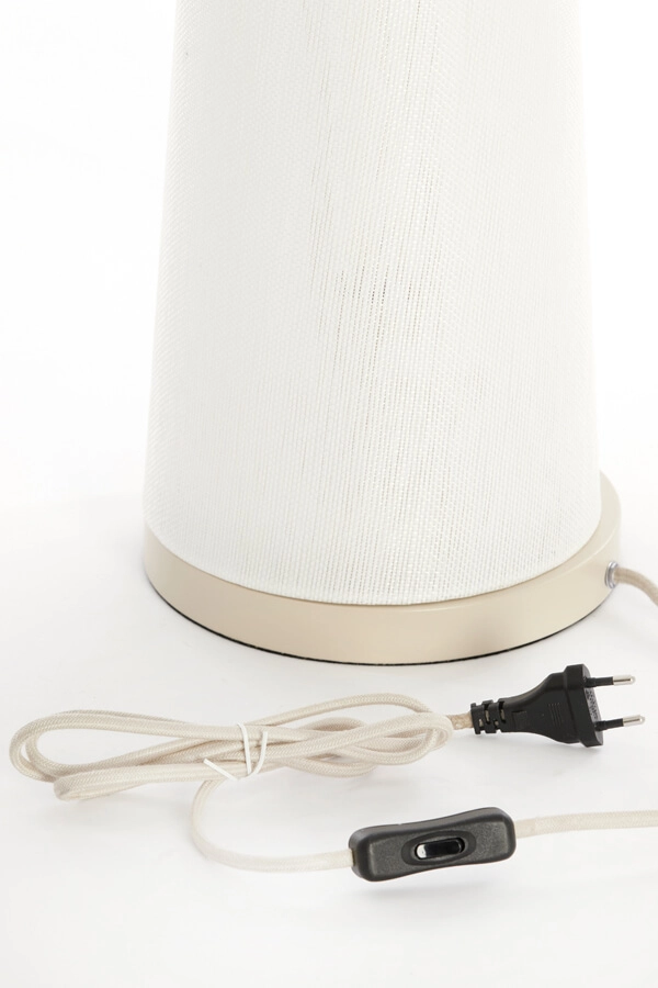 Japandi tafellamp Fyon Ø 20cm crème met wit Light & Living 8717807730666