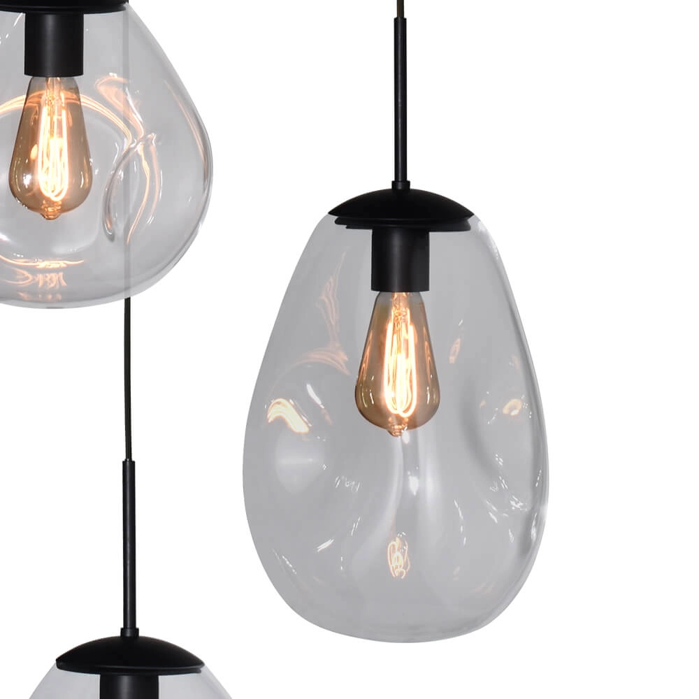 Pendel hanglamp Lava 3x helder glas Masterlight 8718121286389