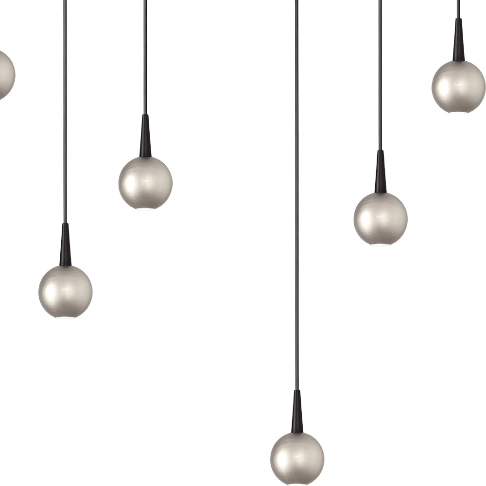 9-lichts hanglamp Talana zwart met nikkel Ø 50cm DTW Masterlight 8718121352336