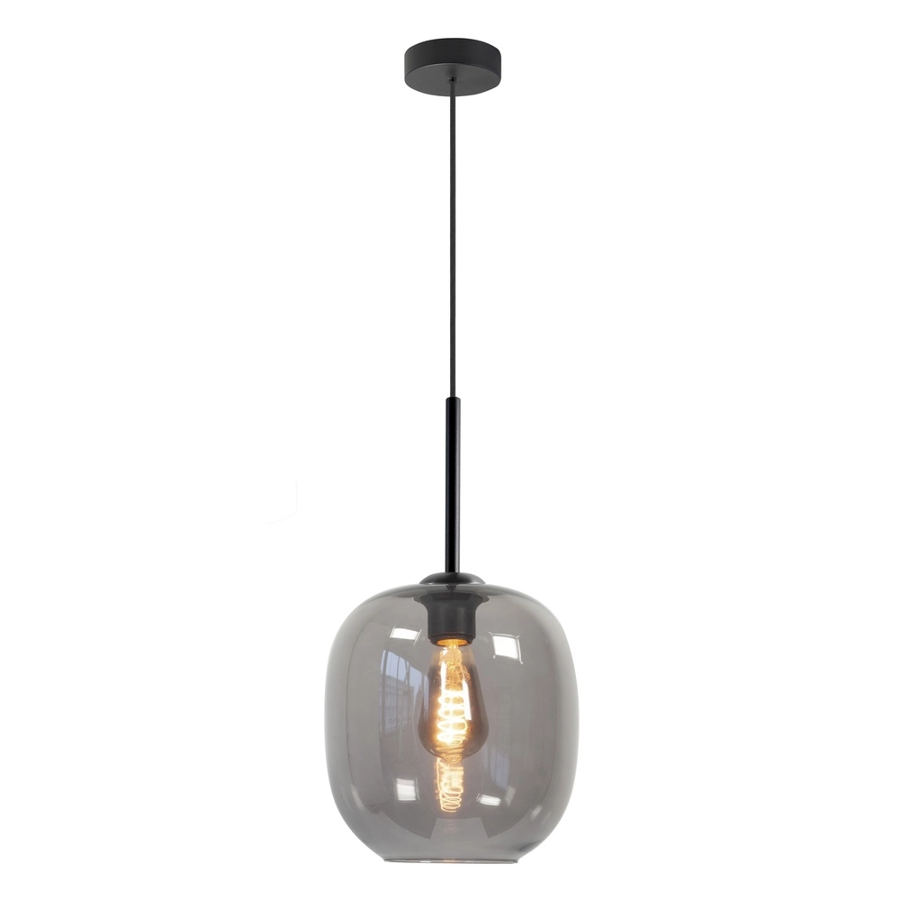 Hanglamp Bellini zwart met smoke glas Ø 23cm