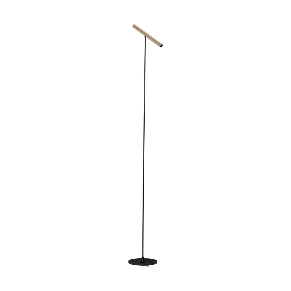 Design vloerlamp Prato zwart met mokka bruin Lyora 5212017467805