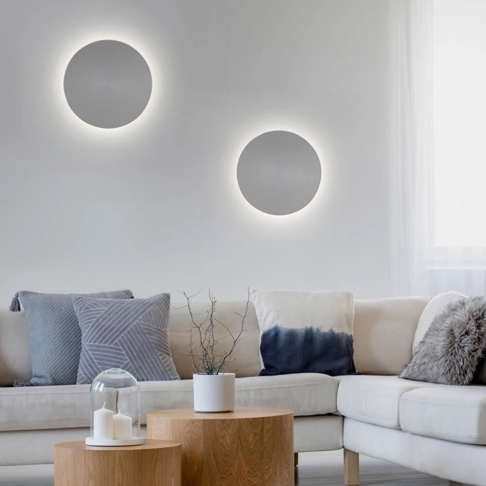 Design wandlamp Akku Puntua Ø 25cm grijs Paul Neuhaus 4012248372517