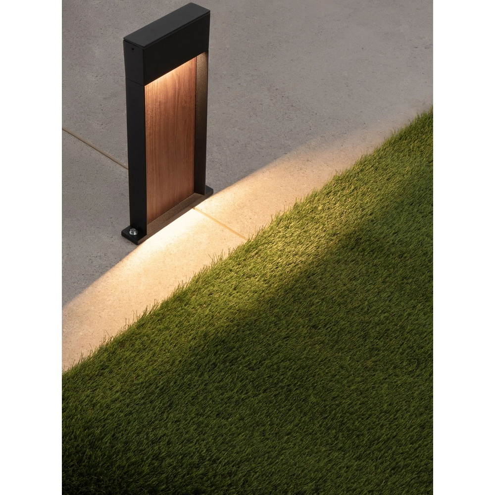 Design tuinlamp Noray zwart met hout 40cm - 2700K