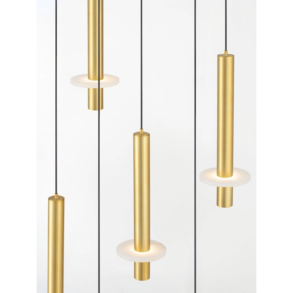 Design hanglamp Noemi goud met wit Ø 47cm Lyora 5212063503311