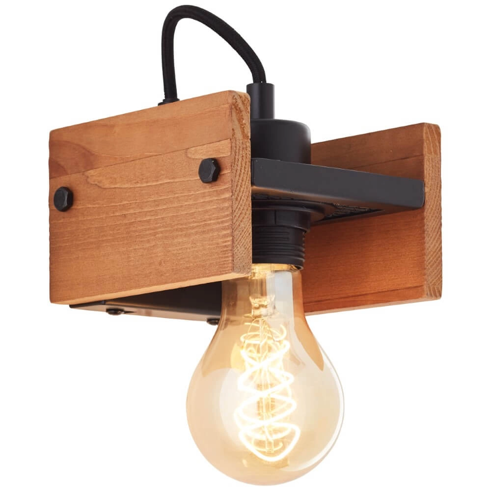 Plafondlamp Calandra houtbruin met zwart Plafondlamp Calandra houtbruin met zwart