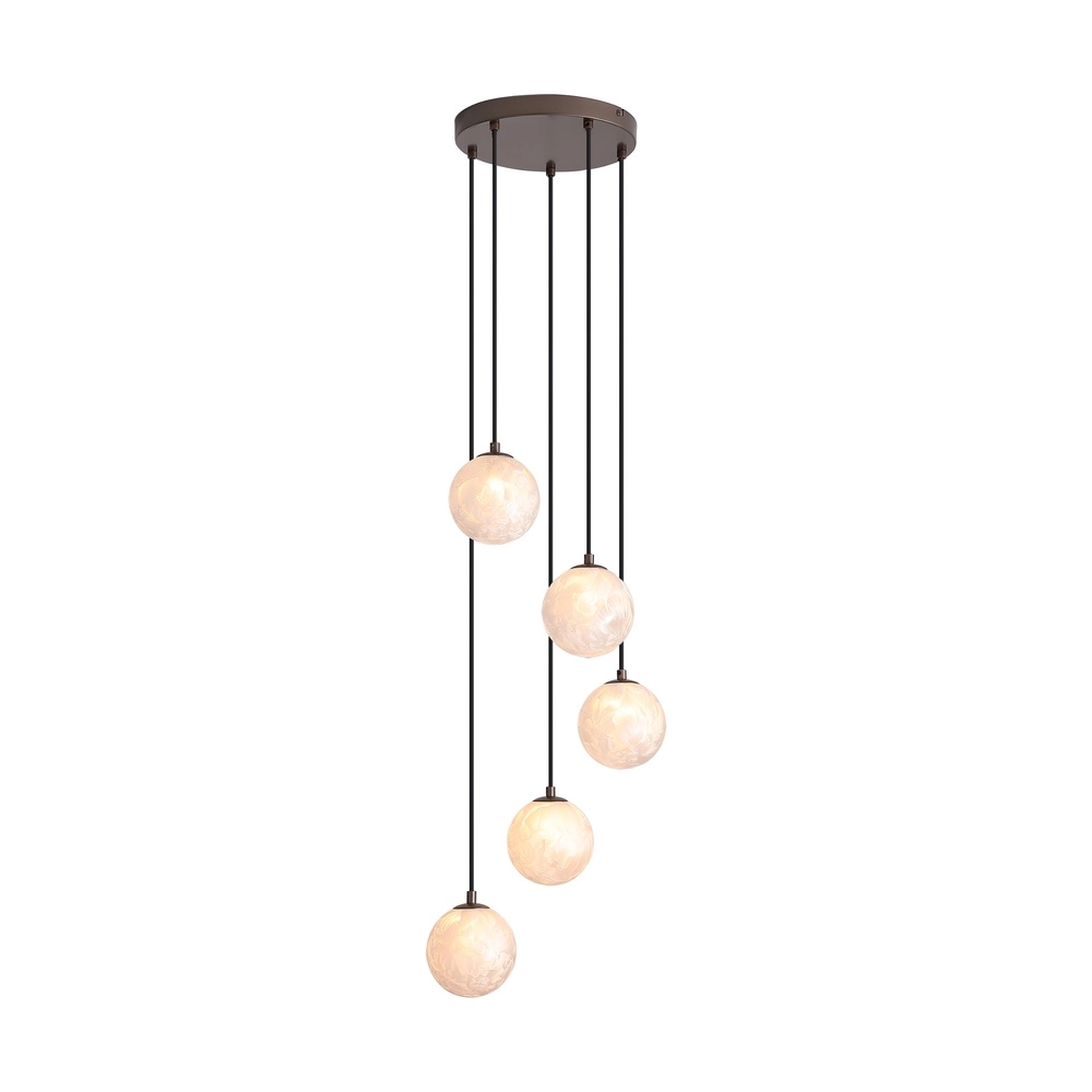 Design hanglamp Frosty 5-lichts brons